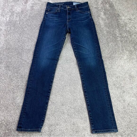 Ag Adriano Goldschmied The Stevie Jeans Women's 25 Blue Dark Wash Slim Leg - Picture 1 of 12